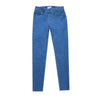 Image of Autumn & Winter Medium Waist Washed Blue Slim Elastic Lady Jeans
