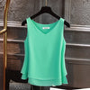 Image of 2020 Fashion Brand Women's blouse Summer sleeveless Chiffon shirt