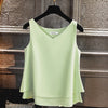 Image of 2020 Fashion Brand Women's blouse Summer sleeveless Chiffon shirt