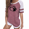 Image of Top Shirt Women Plus Size Raglan Pink T-shirt Tumblr Cropped Cute