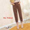 Image of Plus Size Loose Black Pants Women Long Plus Velvet Trousers Sweatpants