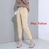 Image of Plus Size Loose Black Pants Women Long Plus Velvet Trousers Sweatpants