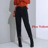 Image of Plus Size Loose Black Pants Women Long Plus Velvet Trousers Sweatpants