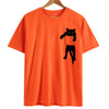 Image of 100% cotton cat print women T shirt casual short sleeve