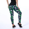 Image of Graffiti Leggings Floral Patterned Print Leggings