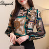 Image of Printed Chiffon Shirt Women blouse Spring Long sleeve