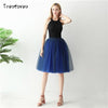 Image of Gothic 5 Layers 65cm Mix Colors Tutu Tulle Skirt Women Streetwear High Waist Pleated Midi Skirts spudniczki jupe rokken faldas