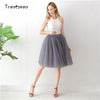 Image of Gothic 5 Layers 65cm Mix Colors Tutu Tulle Skirt Women Streetwear High Waist Pleated Midi Skirts spudniczki jupe rokken faldas
