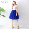 Image of Gothic 5 Layers 65cm Mix Colors Tutu Tulle Skirt Women Streetwear High Waist Pleated Midi Skirts spudniczki jupe rokken faldas