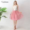 Image of Gothic 5 Layers 65cm Mix Colors Tutu Tulle Skirt Women Streetwear High Waist Pleated Midi Skirts spudniczki jupe rokken faldas