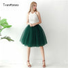 Image of Gothic 5 Layers 65cm Mix Colors Tutu Tulle Skirt Women Streetwear High Waist Pleated Midi Skirts spudniczki jupe rokken faldas