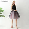 Image of Gothic 5 Layers 65cm Mix Colors Tutu Tulle Skirt Women Streetwear High Waist Pleated Midi Skirts spudniczki jupe rokken faldas