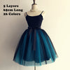 Image of Gothic 5 Layers 65cm Mix Colors Tutu Tulle Skirt Women Streetwear High Waist Pleated Midi Skirts spudniczki jupe rokken faldas