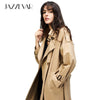 Image of JAZZEVAR 2019 Autumn New Women's Casual trench coat oversize Double Breasted Vintage Washed Outwear Loose Clothing
