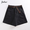 Image of Jielur All-match 4 Solid Color Sashes Casual Women Shorts A-line High Waist Slim Summer Shorts Feminino Chic S-XXL Ladies Bottom