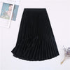 Image of Ladies Vintage Autumn Winter Women Velvet Skirt High Waisted Elegant Sexy Skinny Black Pleated Skirts Female Maxi Skirts Womens