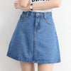 Image of Lucyever Fashion Korean Spring Summer Women Denim Skirt High Waist Mini Skirts Jeans Plus Size Harajuku Cotton Girls Black Skirt