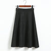 Image of Neophil Women Suede High Waist Midi Skirt 2019 Winter Vintage Style Pleated Ladies A Line Black Flare Skirt Saia Femininas S1802