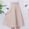 Image of Neophil Women Suede High Waist Midi Skirt 2019 Winter Vintage Style Pleated Ladies A Line Black Flare Skirt Saia Femininas S1802