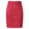 Image of Neophil Women Suede Mini Pencil Skirts Female Vintage Style 2019 Winter Front Zipper Button Ladies Short Skirts Tutu Saia S1911