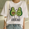 Image of Short Sleeve New Avocado Shirt Vegan T Shirt Women Harajuku Kawaii