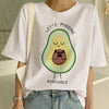 Image of Short Sleeve New Avocado Shirt Vegan T Shirt Women Harajuku Kawaii