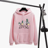 Image of Long Sleeves Letter Harajuku Print Light Pink Pullovers O-neck Women's Hooded Sweatshirt Tops