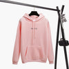 Image of Long Sleeves Letter Harajuku Print Light Pink Pullovers O-neck Women's Hooded Sweatshirt Tops