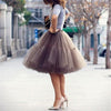 Image of Petticoat 5 Layers 60cm Tutu Tulle Skirt Vintage Midi Pleated Skirts