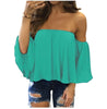 Image of Plus Size 5XL 2020 Summer T-shirt Women Sexy Chiffon Off Shoulder Shirts