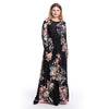 Image of Plus Size New Boho Floral Print Maxi Long Dress Women Holiday Party Gown Draped Long Sleeve