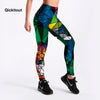 Image of Women's Diamond Color Stitching Leggings Digital Print Pants