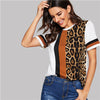 Image of Color Block Cut-and-Sew Leopard Panel Top