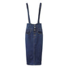 Image of Streamgirl Long Denim Skirt With Straps Women Button Jeans Skirts Plus Size Long High Waist Pencil Skirt Denim Skirts Womens