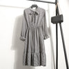 Image of Summer Korean Chiffon Women Dress Elegant Ladies Vintage Long Dress Boho Floral Office Long Sleeve Vestidos Clothing 5LYQ003