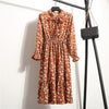 Image of Summer Korean Chiffon Women Dress Elegant Ladies Vintage Long Dress Boho Floral Office Long Sleeve Vestidos Clothing 5LYQ003