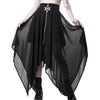 Image of Summer Mesh Irregular Women Skirts Pentagram Zipper Black Punk Skirts Gothic Darkness Lady Skirt Casual Loose Streetwear Skirts
