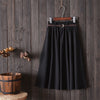 Image of Surmiitro Knee Length Midi Summer Skirt Women With Belt 2020 Korean Ladies Blue Black Red High Waist Pleated School Skirt Female