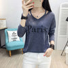Image of Tee Shirt V-Neck T-Shirt Women Clothes