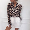 Image of Vintage Blouse Long Sleeve Sexy Leopard Print