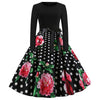 Image of Winter Christmas Dresses Women 50S 60S Vintage Robe Swing Pinup