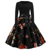 Image of Winter Christmas Dresses Women 50S 60S Vintage Robe Swing Pinup