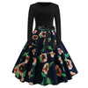 Image of Winter Christmas Dresses Women 50S 60S Vintage Robe Swing Pinup