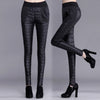 Image of Winter double-sided down cotton trousers thicker women wear high-waist pencil pants