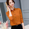 Image of Women Office Lady Shirts Spring Long Sleeve Slim White Chiffon