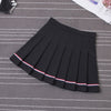 Image of XS-XXL Four Colors High Waist A-Line Women Skirt Striped Stitching Sailor Pleated Skirt Elastic Waist Sweet Girls Dance Skirt