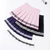 Image of XS-XXL Four Colors High Waist A-Line Women Skirt Striped Stitching Sailor Pleated Skirt Elastic Waist Sweet Girls Dance Skirt