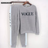 Image of Tracksuit for Autumn & Winter Women's Suit VOGUE Letter Printed 0-Neck Sweatshirt