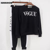 Image of Tracksuit for Autumn & Winter Women's Suit VOGUE Letter Printed 0-Neck Sweatshirt