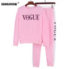 Image of Tracksuit for Autumn & Winter Women's Suit VOGUE Letter Printed 0-Neck Sweatshirt